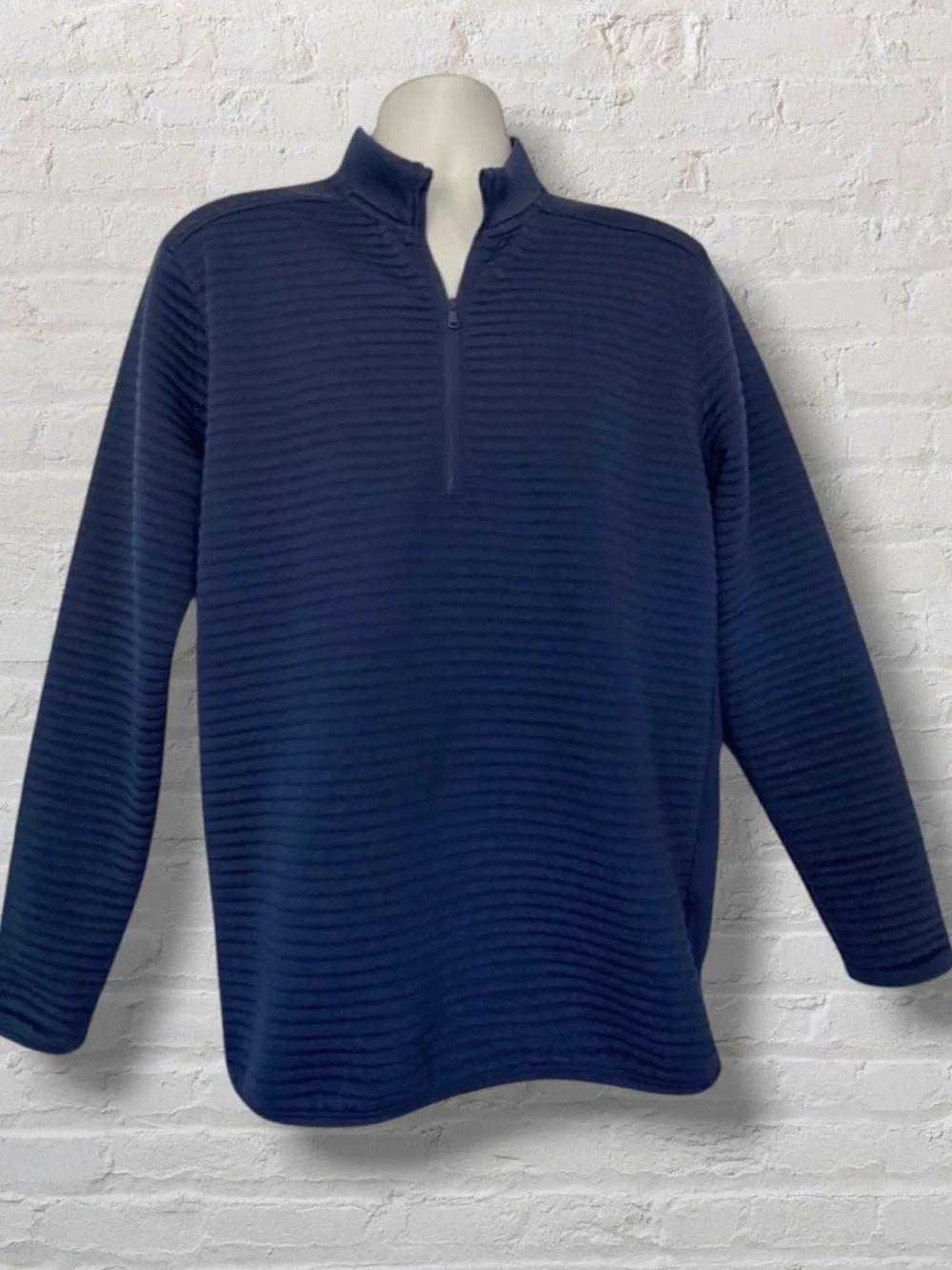 Under Armour Golf ColdGear Ribbed Quarter Zip Pullover Mens L Blue Performance